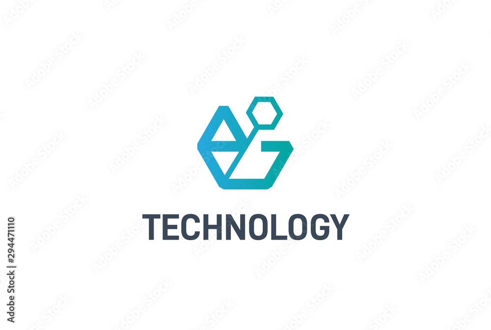 Abstract geometric hexagon connection line technology logo design vector template Abstract geometric hexagon connection line technology logo design vector template