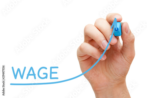 Slika na platnu Wage Increase Business Graph Concept