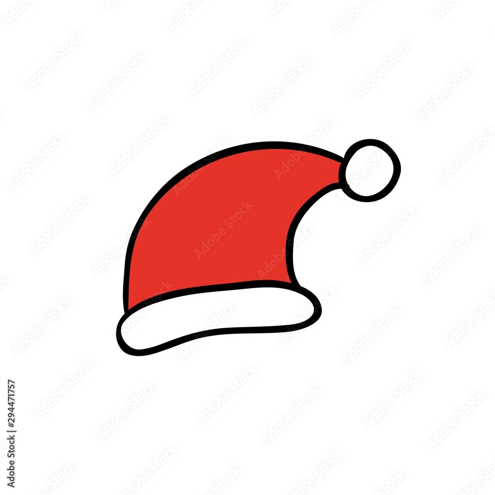 Santa Claus red cap Christmas and new year. Vector sketch illustration isolated for greeting cards. Santa Claus red cap Christmas and new year. Vector sketch illustration isolated for greeting cards.