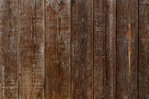 Macro texture of the wall of wooden boards of gray-brown color