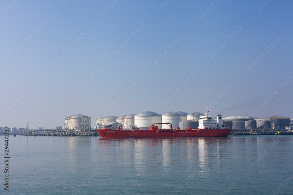 Industrial area in the Port of Rotterdam in The Netherlands. port of rotterdam zuid holland/netherlands products terminal europoort/calandkanaal