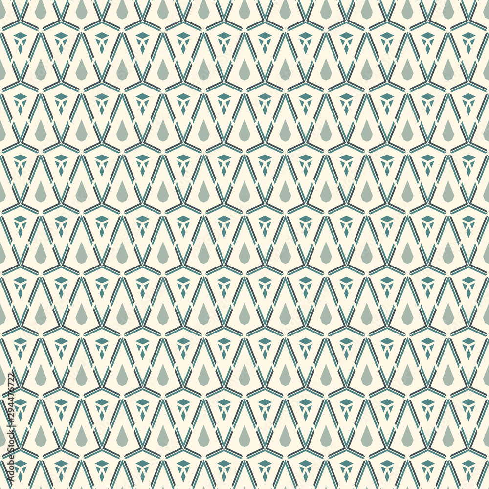 Seamless surface pattern with cracked stones. Repeated mini triangles wallpaper. Geometric borders with ruined gems