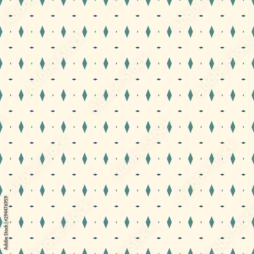 Seamless pattern with simple ornament. Mini diamonds motif. Repeated rhombus background. Minimalist geometric wallpaper