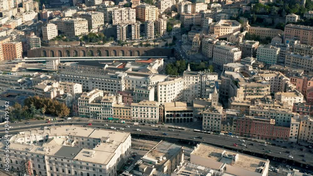 Cityscape of Genoa. Genoa is a port city and the capital of Liguria region Cityscape of Genoa. Genoa is a port city and the capital of Liguria region