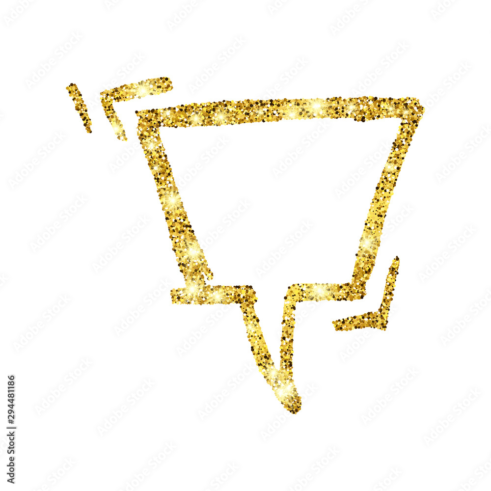 Obraz premium Gold glitter hand drawn Speech Bubble