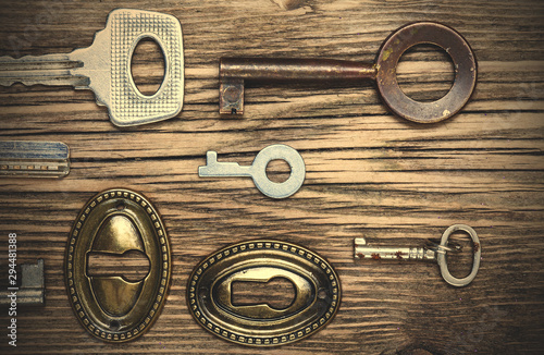 old keys and keyholes