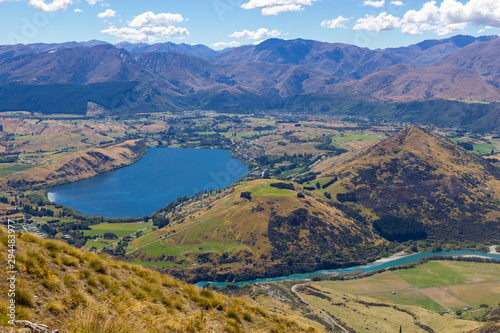 View of lake Hayes from Remarkables, New Zealand