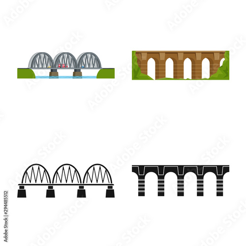 Vector illustration of connection and design logo. Set of connection and side vector icon for stock.