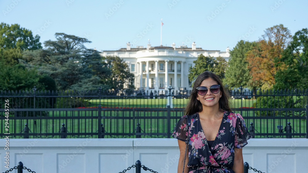 Tourist at The White House in Washington DC, USA