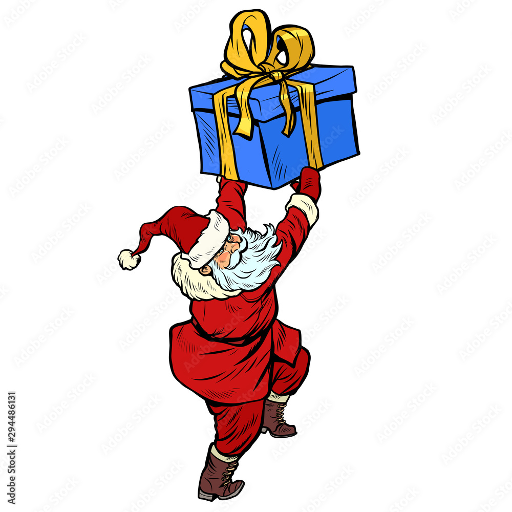 Santa Claus with Christmas gift box Santa Claus with Christmas gift box