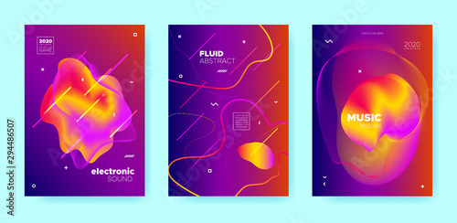 Multicolor Fluid Abstract. Gradient Music Poster. 
