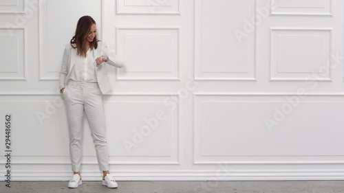 Happy Businesswoman In White