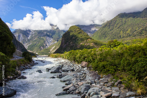 river of melted glacial water, West coast of New Zealand