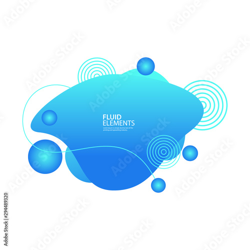 Abstract fluid blob in 3d shape. Blue liquid spot template design for flyer  presentation  cover  food  ads. Vector illustration