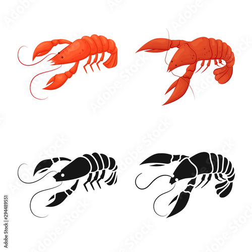 Vector design of appetizer and ocean sign. Collection of appetizer and delicacy stock vector illustration.