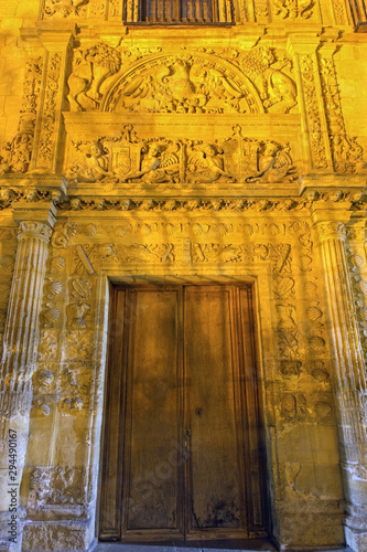 GRANADA, SPAIN - MAY 29, 2015: The renaissance portal of Casa de Castril by Sebastian de Alcantara from year 1539. photo