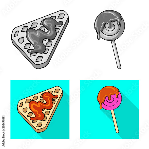 Vector illustration of confectionery and culinary logo. Set of confectionery and product vector icon for stock.