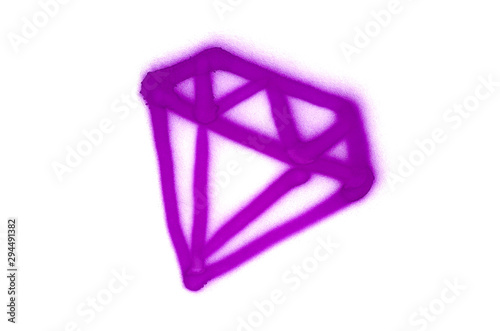 Graffiti gemstone sign sprayed on white isolated background