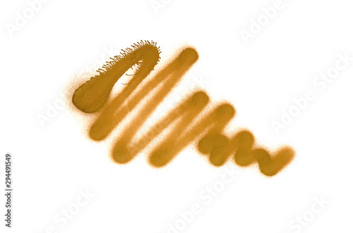 Graffiti liquid strokes sprayed on white isolated background