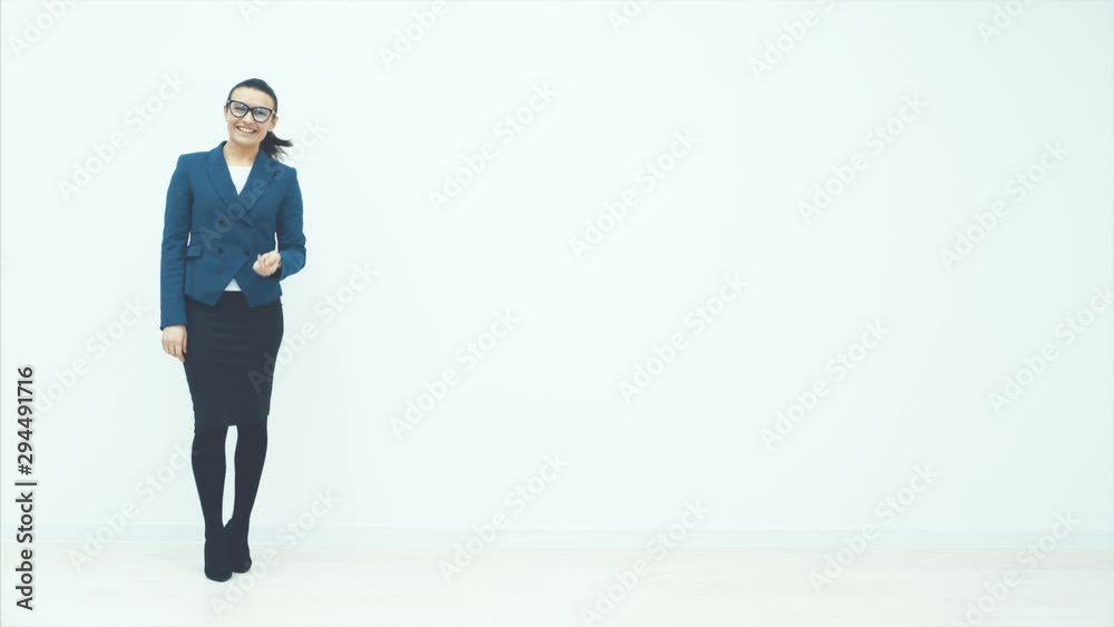 Happy business woman shows different gestures of consent. Signing the contract, nice dating. Happy business woman shows different gestures of consent. Signing the contract, nice dating.