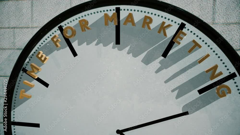 Time for marketing on clock animation Time for marketing on clock animation