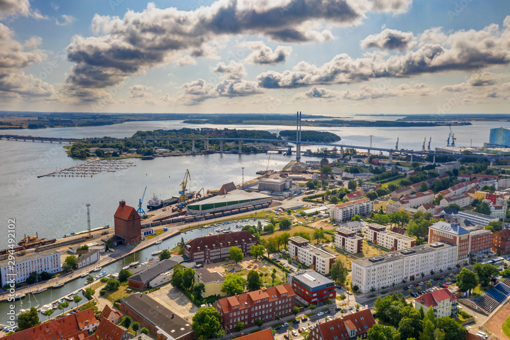 Fototapeta premium Bridge to Ruegen at Stralsund