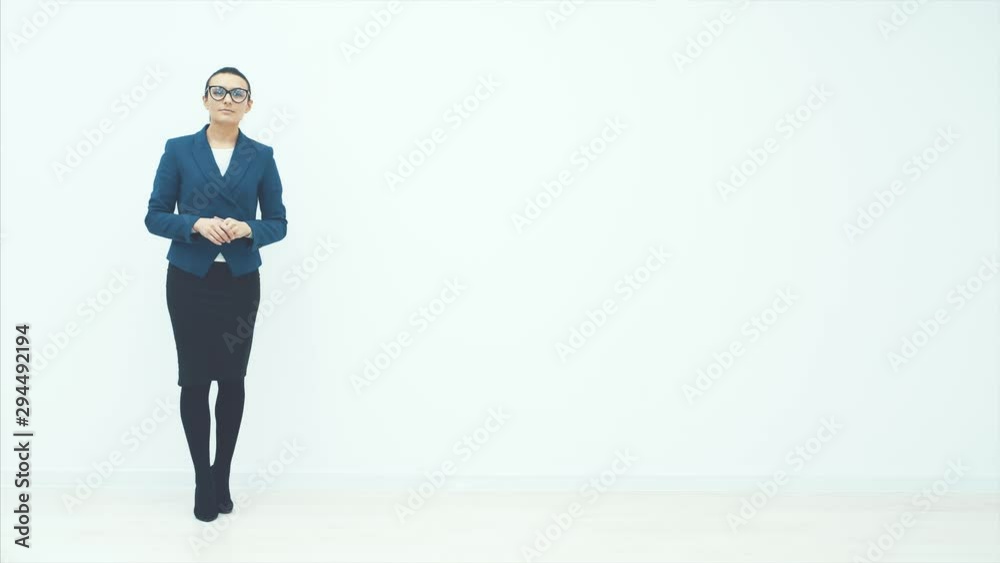 Happy business woman shows different gestures of consent. Signing the contract, nice dating. Happy business woman shows different gestures of consent. Signing the contract, nice dating.
