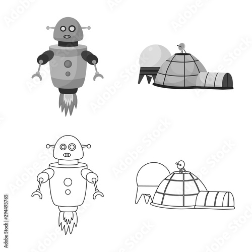 Isolated object of astronomy and technology icon. Set of astronomy and sky stock vector illustration.