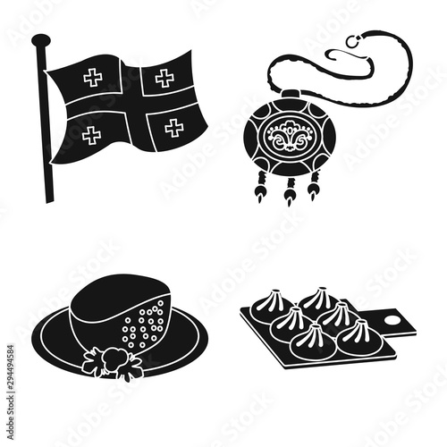Isolated object of heritage and originality logo. Collection of heritage and traditions stock symbol for web.