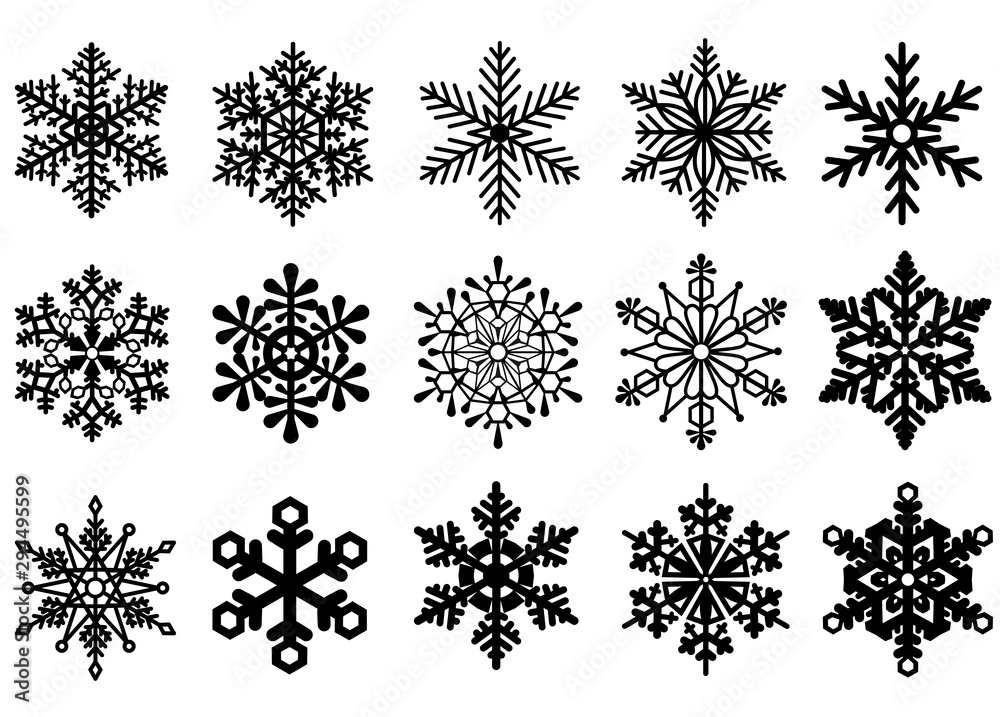  set snowflakes vectors 