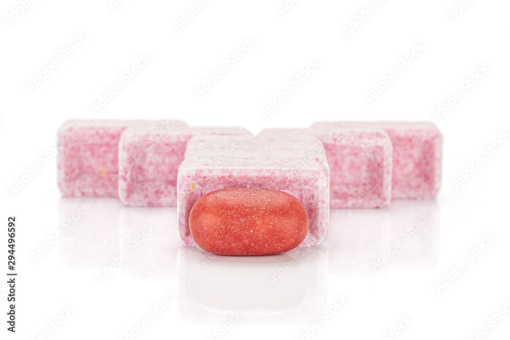 Lot of whole sweet pastel candy front focus isolated on white background Lot of whole sweet pastel candy front focus isolated on white background
