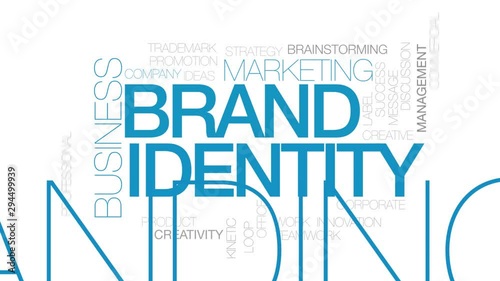 Brand identity animated word cloud. Kinetic typography.