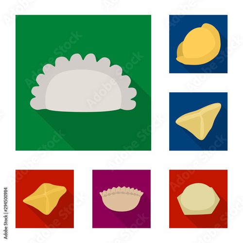 Vector illustration of products and cooking logo. Set of products and appetizer stock vector illustration.