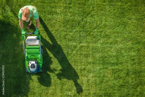 Lawn Moving Aerial Photo photo