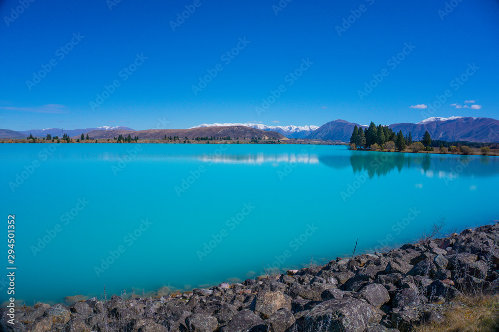 lake ruataniwha Lake Pukaki glacier tasman mt cook new zealand