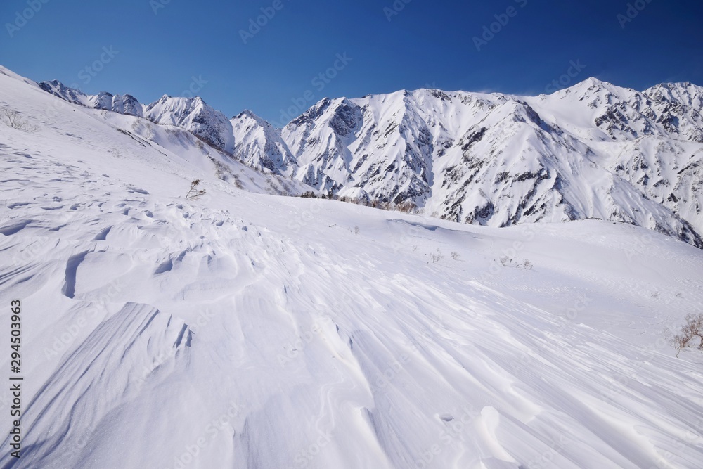 Back country skiing / snowboarding in Hakuba valley, Japan