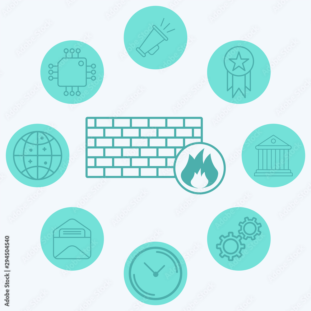 Firewall vector icon sign symbol Firewall vector icon sign symbol