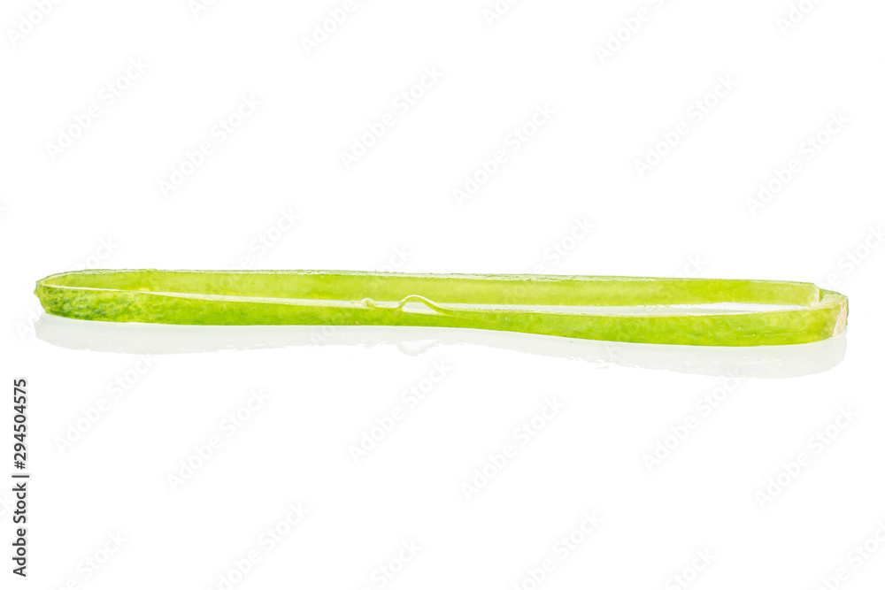One piece of mini green cucumber isolated on white background One piece of mini green cucumber isolated on white background