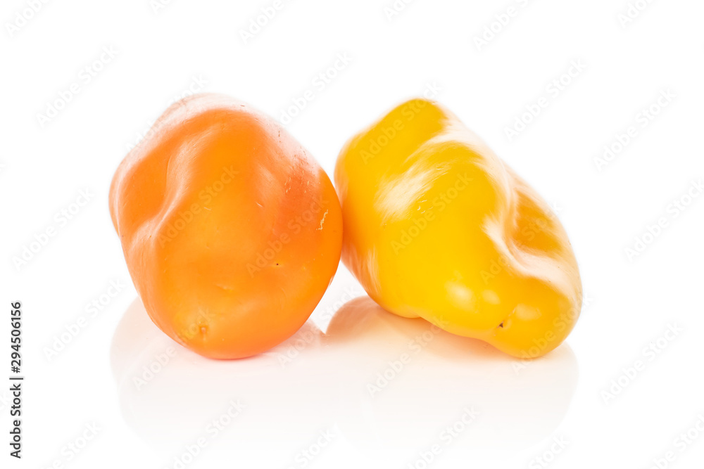 Group of two whole fresh pepper isolated on white background Group of two whole fresh pepper isolated on white background