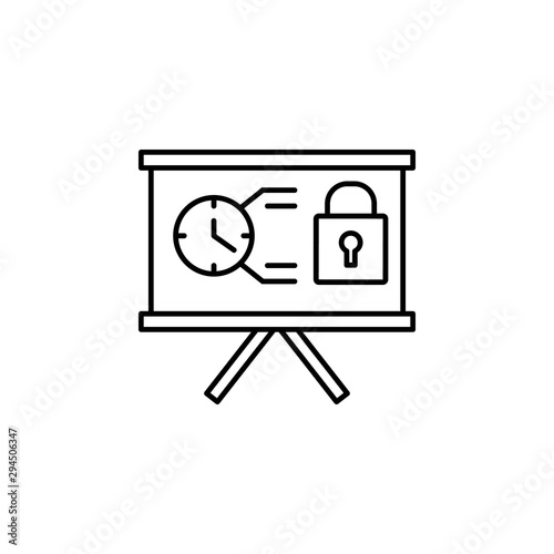 Statistics financial lock presentation icon. Element of confidential line icon