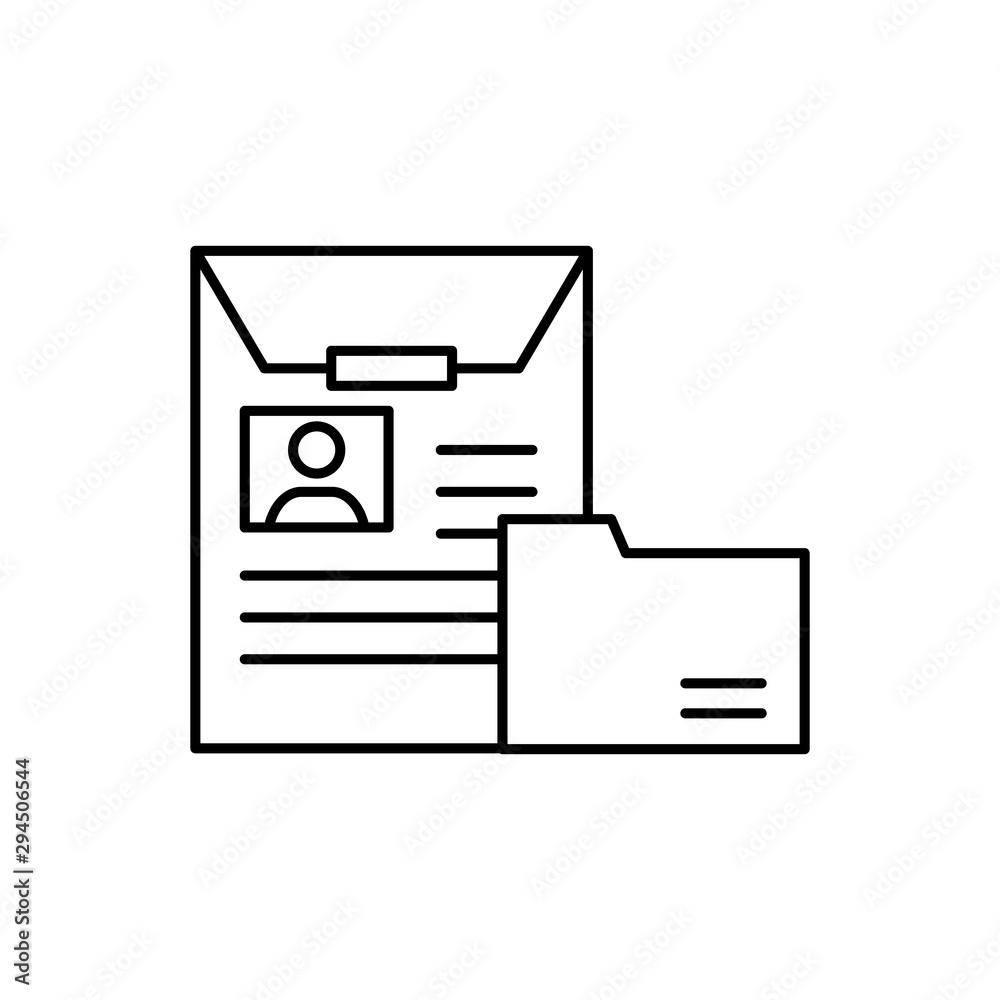 Document data user locked icon. Element of confidential line icon Document data user locked icon. Element of confidential line icon