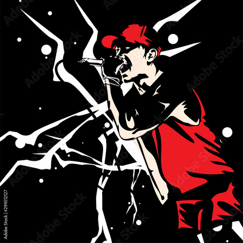 singer man music graphic action band