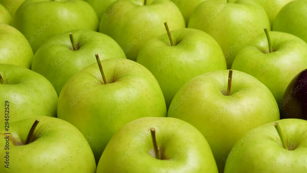 Red Apple In Green Apples. Many apples at table. Healthy diet Red Apple In Green Apples. Many apples at table. Healthy diet