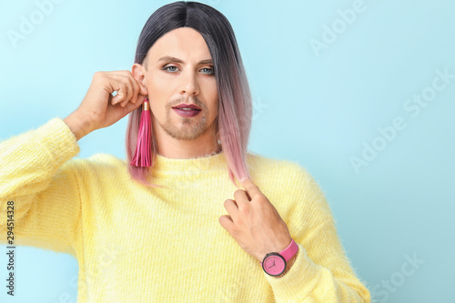 Portrait of young transgend...