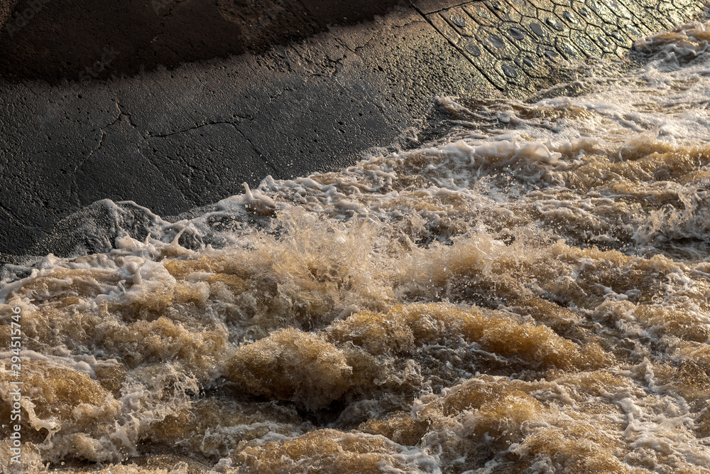 Severe currents torrent with old concrete. Severe currents torrent with old concrete.