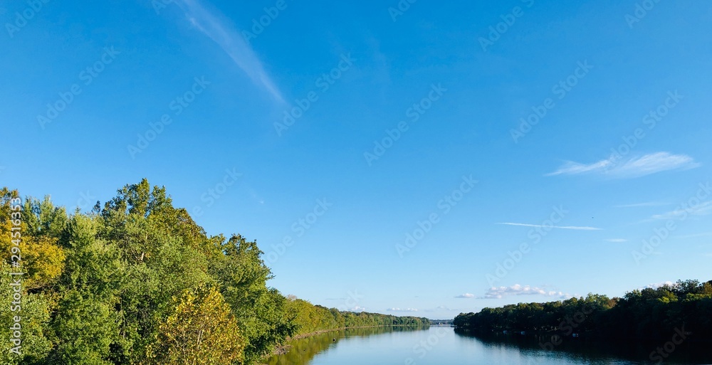 landscape with river and blue sky landscape with river and blue sky