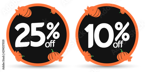 Autumn Sale, Fall discount tag, banners design template, Thanksgiving Day, app icon, vector illustration