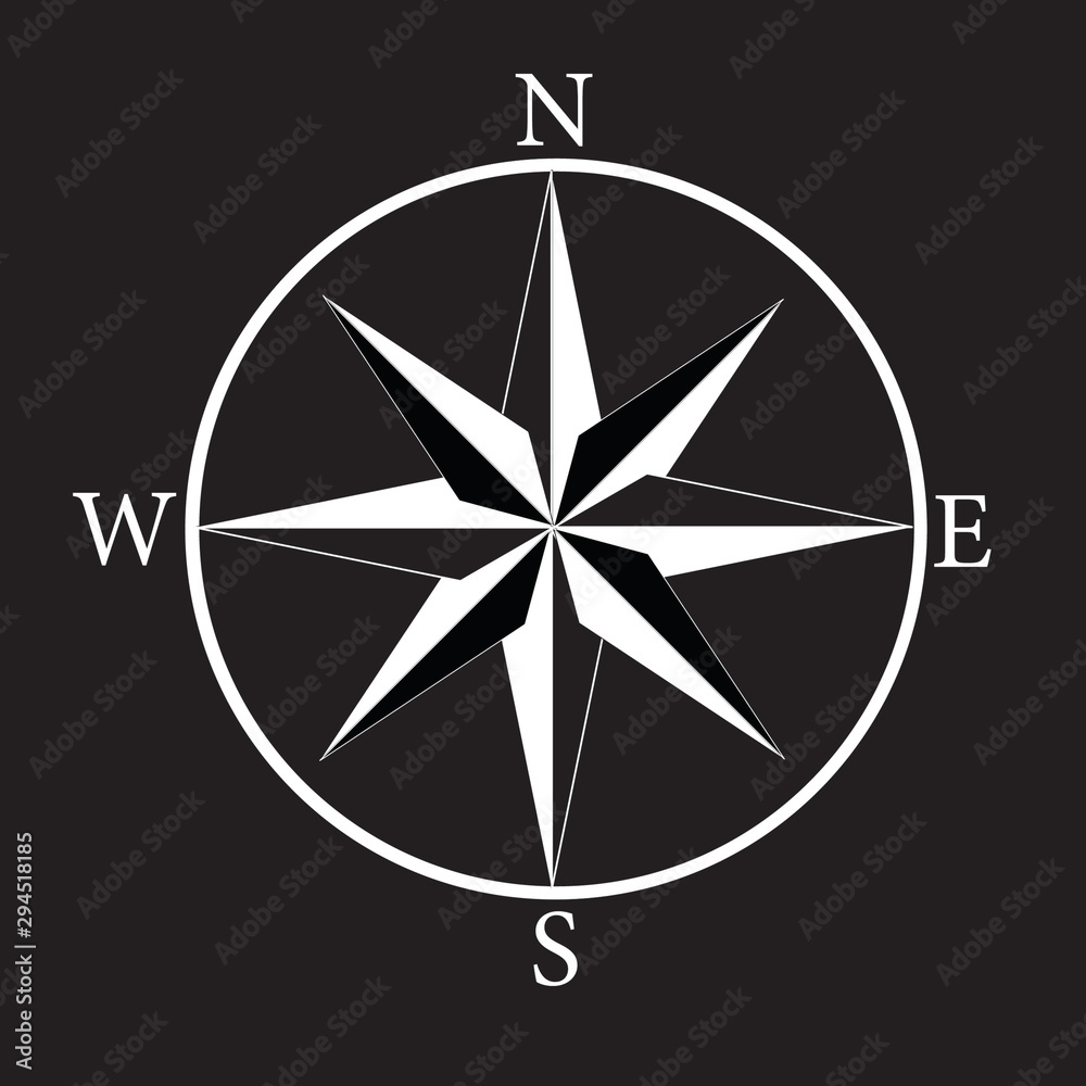 compass simple black icon. Vector illustration eps10