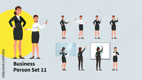 Set of business woman and speaker poses