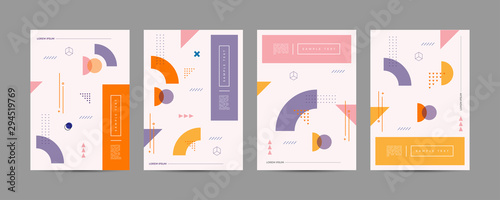 Covers with trendy minimal design. Cool geometric backgrounds for your design. Applicable for Banners, Placards, Posters, Flyers etc. Eps10 vector template.	